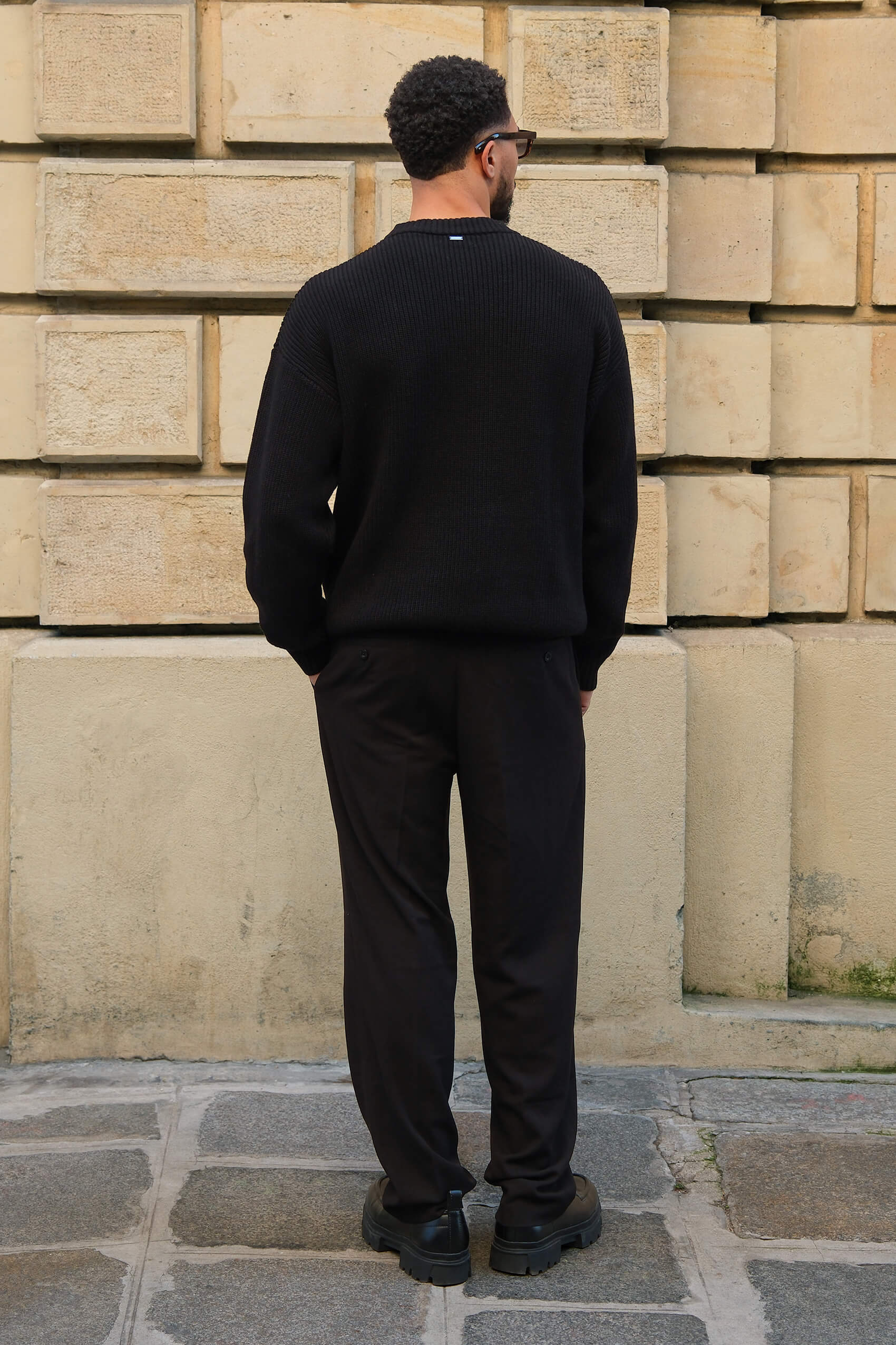 Naval knitted sweater - Black