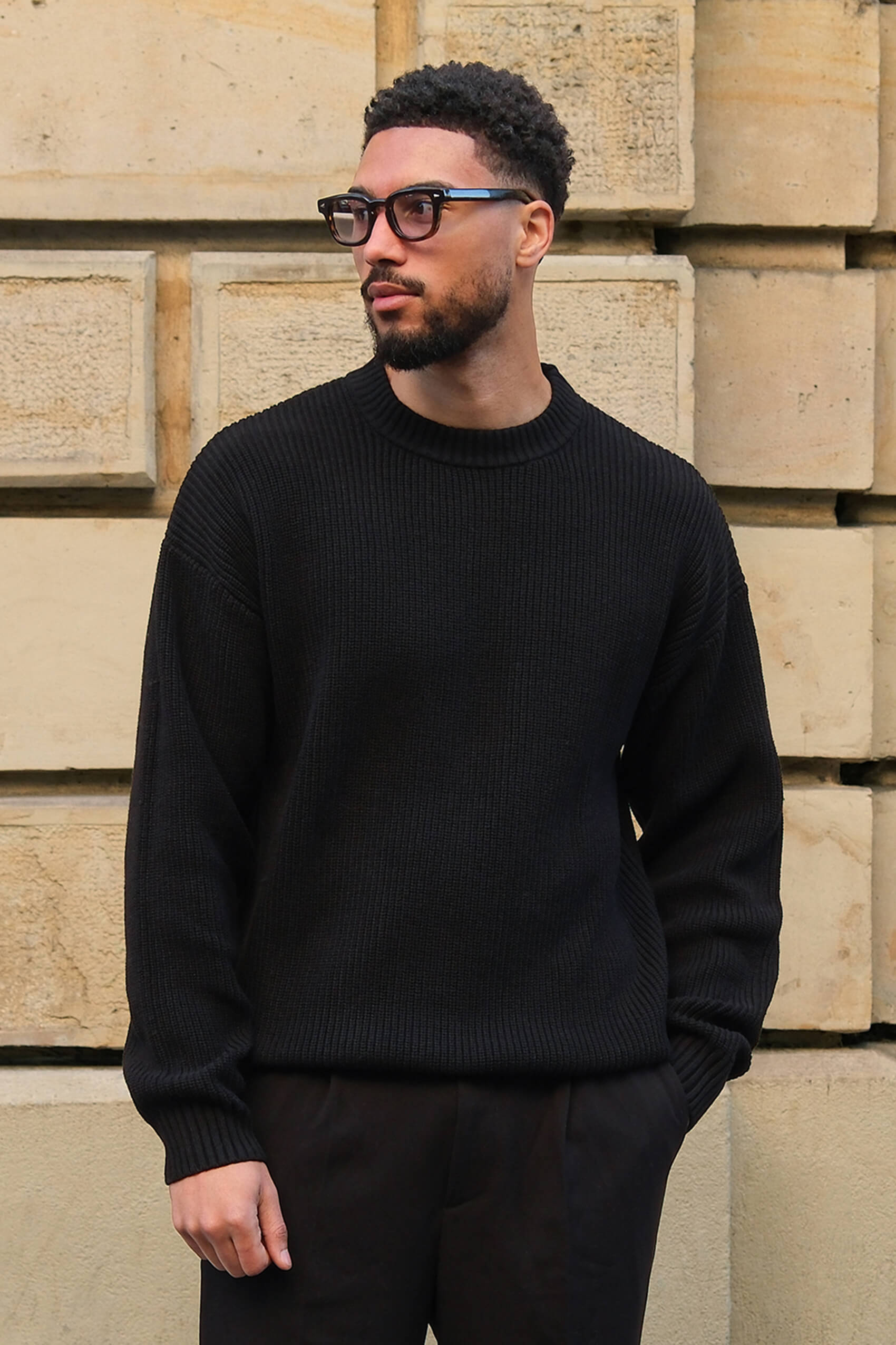 Naval knitted sweater - Black