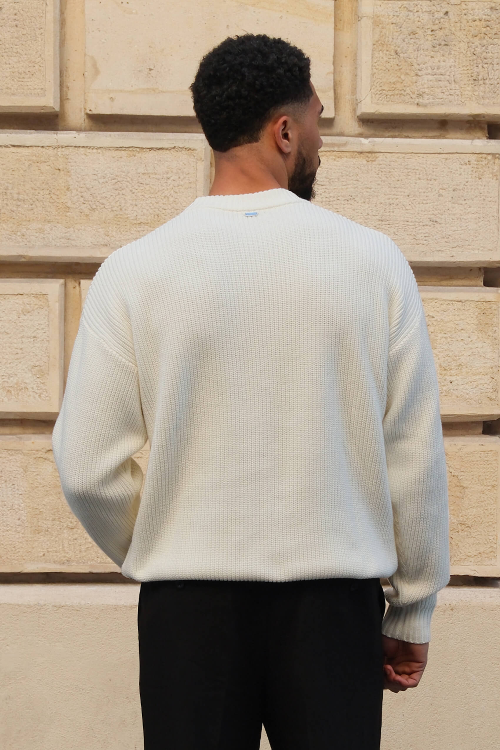 Naval knitted sweater - White